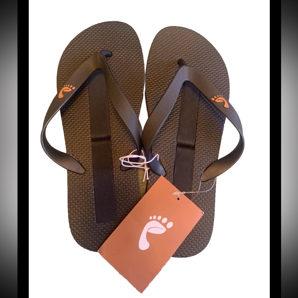 NWT Earthing Grounding Flip Flops Sz 8 Coachella Black comfort healing recovery